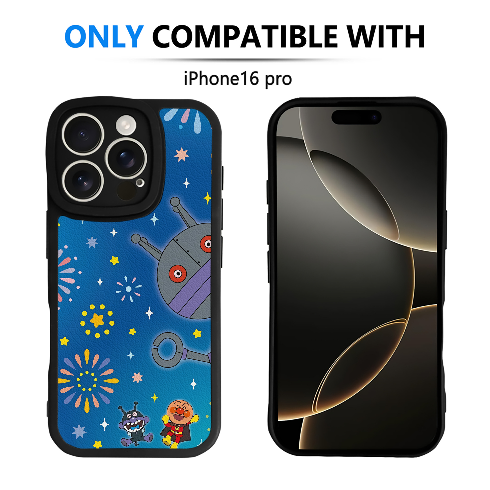 （画像用） アンパンマン Anpanman 【iPhone 16シリーズ対応】シリコンスマホケース（レザー調） 材質：シリコン